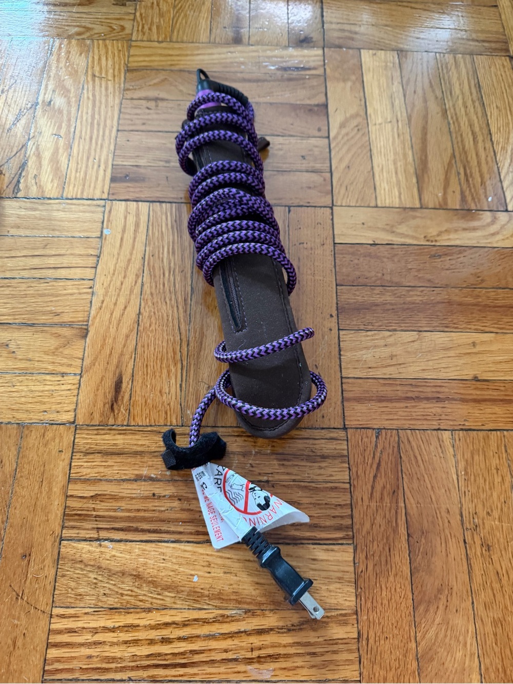 Purple Cord Hair Straightening Brush - easy storage